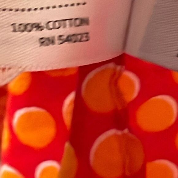 Old Navy bright orange & purple cotton dot & floral print 70 x 25.5 in. Large sc - Picture 4 of 6